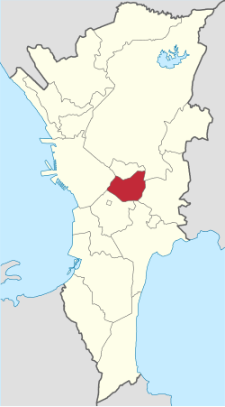 Mapa da região metropolitana de Manila com Mandaluyong em destaque