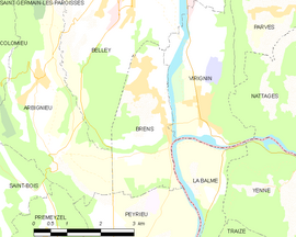 Mapa obce Brens