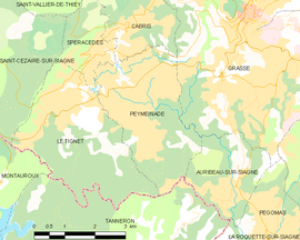 Mapa obce Peymeinade