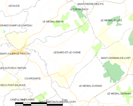 Mapa obce Lessard-et-le-Chêne