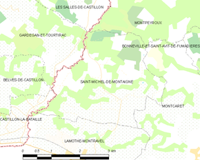 Poziția localității Saint-Michel-de-Montaigne