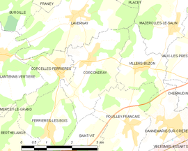 Mapa obce Corcondray
