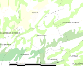Mapa obce Froidevaux