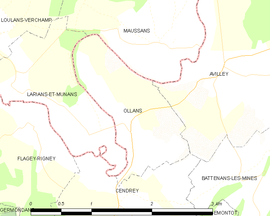 Mapa obce Ollans