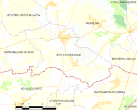 Mapa obce Le Puy-Notre-Dame