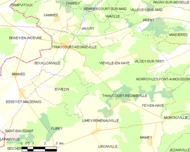 Mapa obce Thiaucourt-Regniéville