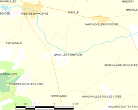 Mapa obce Saulx-lès-Champlon