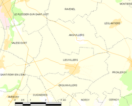 Mapa obce Lieuvillers