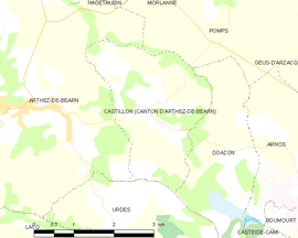 Mapa obce Castillon (Canton d’Arthez-de-Béarn)