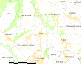 Mapa obce Oingt