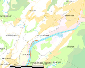 Poziția localității Gilly-sur-Isère