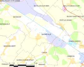 Mapa obce Saigneville