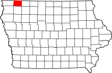 Harta e Osceola County në Iowa