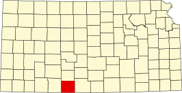 Locatie van Comanche County in Kansas