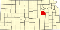 Map of Kanzas highlighting Morris County