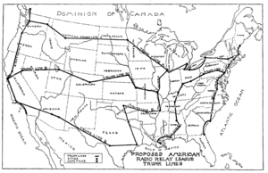 Map of Proposed American Radio Relay League Trunk Lines from Page 21 of the February 1916 Issue of QST.png