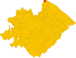 Gabicce within the Province of Pesaro and Urbino