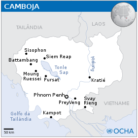 Mapa do Cambodja