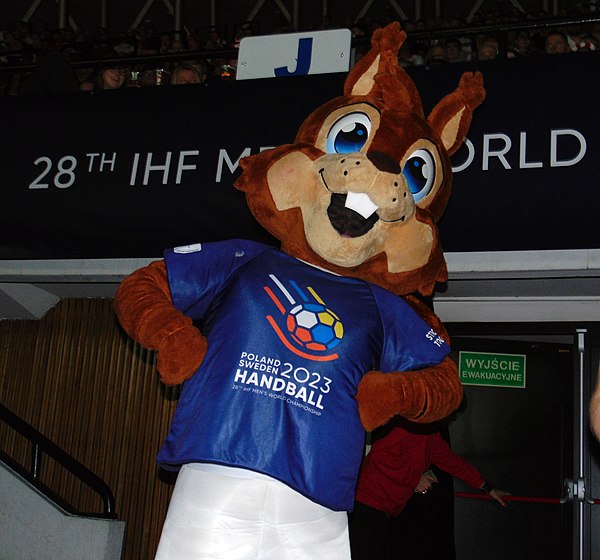 Pax, the official mascot of the World Men's Handball Championship 2023