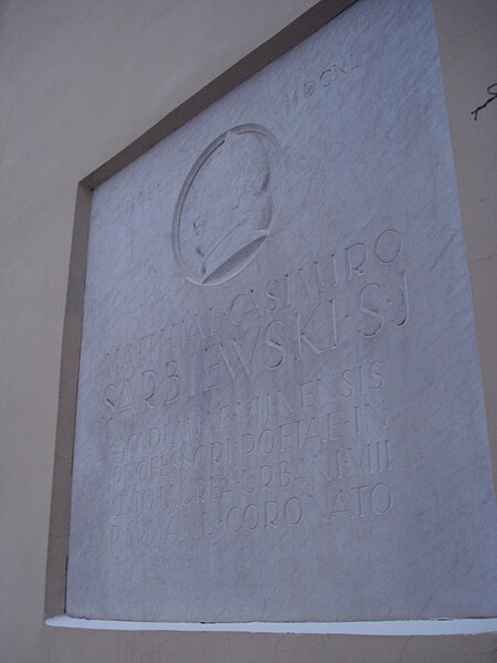 File:Mathias Casimirus Sarbievius Plaque in Vilnius.JPG