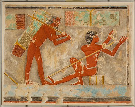 Men splitting papyrus, Tomb of Puyemré; Metropolitan Museum of Art