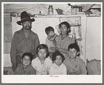 A Mexican family in Texas. The Great Depression hit communities of color hard.
