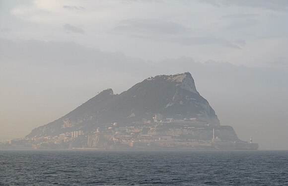 The rock of Gibraltar - as seen thru the mist