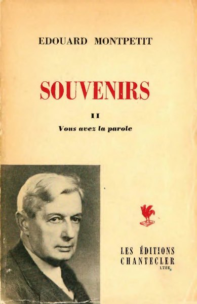 Fichier:Montpetit - Souvenirs tome II, 1949.djvu