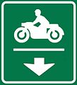 Motocycle entry lane on expressway sign