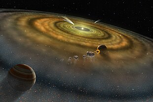 Nebulosa Solare: Storia, Fase preliminare: la formazione della stella madre e del disco protoplanetario, Fasi della formazione dei pianeti
