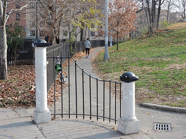 Footpath in St Mary's Park approximates the original surface route of the Port Morris Branch