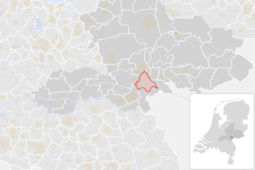Locatie van de gemeente Lingewaard (gemeentegrenzen CBS 2016)