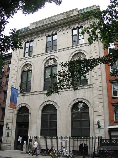 Tompkins Square branch of the New York Public Library on E 10th St.