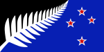 NZ desain bendera Silver Fern (Hitam, Putih & Biru) oleh Kyle Lockwood.svg