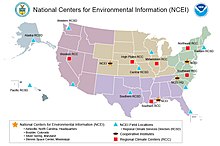 Map of NCEI Locations as of 2017 National Centers for Environmental Information Locations.jpg