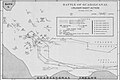 U.S. Navy map of naval surface battle of November 13, 1942 off Guadalcanal. U.S. ship movements are probably accurate. However, Japanese ship movements and losses are conjectured and inaccurate.