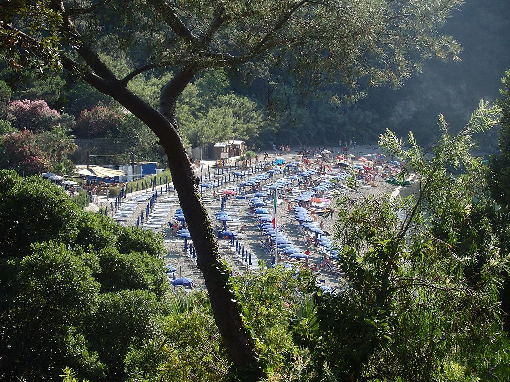 Vue sur la baie de San Montano depuis le parc del Negombo sur l'île d'Ischia. Photo de Nemo bis.