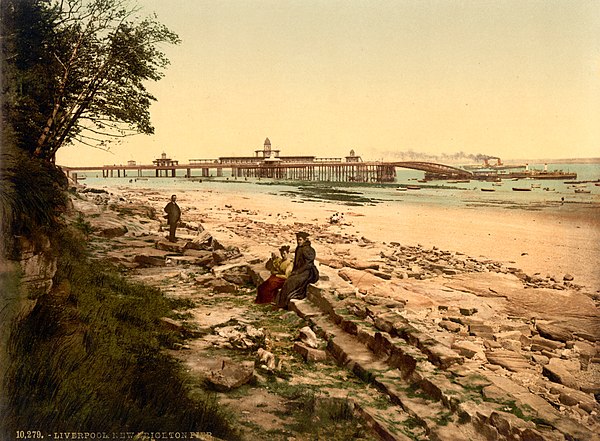 New Brighton Pier and landing stage, during the 1890s