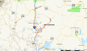 Peta dari New Hampshire Rute 49