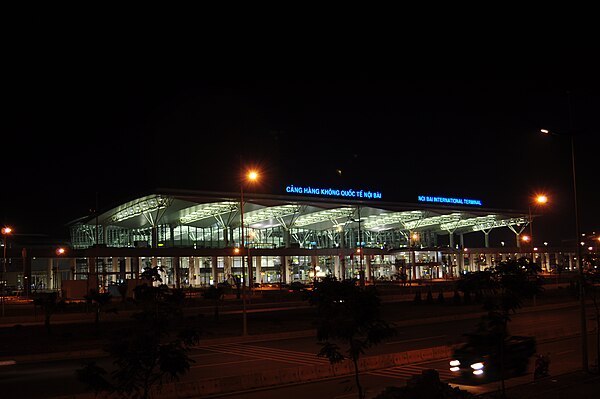 Night view of the Noi Bai International Airport Terminal 2.