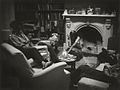 Art patrons John Reed and Sunday Reed, artist Sidney Nolan and others gathered in the library at Heide, 1942