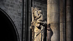 The statue of the Virgin of Paris  in the Cathedral of Notre-Dame in Paris