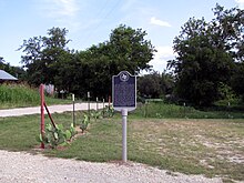 Historical plaque in Oakalla, July 2014 Oakalla TxHM (24853305210).jpg