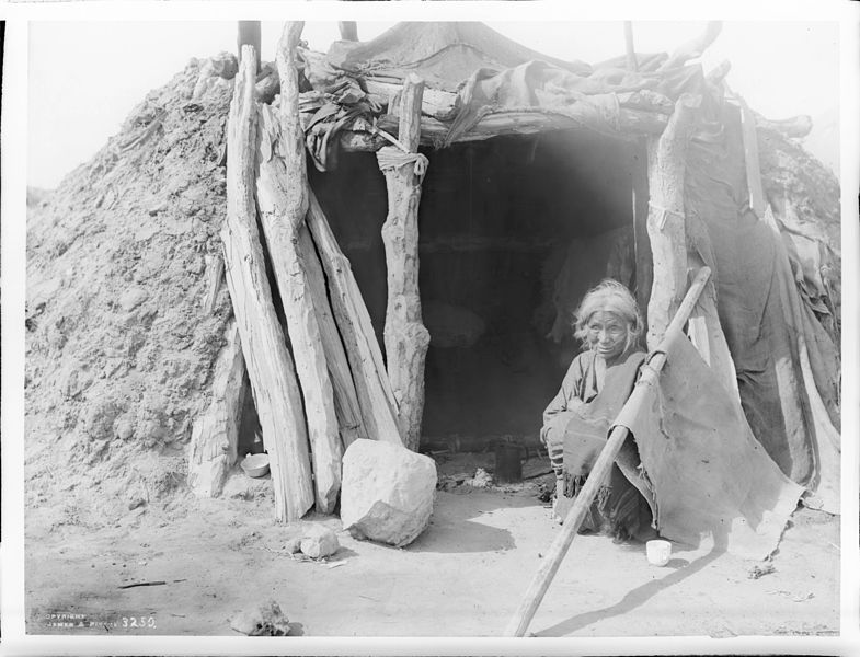 File:Old Navajo Indian woman of the "Friendly's" sitting at the door of her hogan, ca.1901 (CHS-3250).jpg