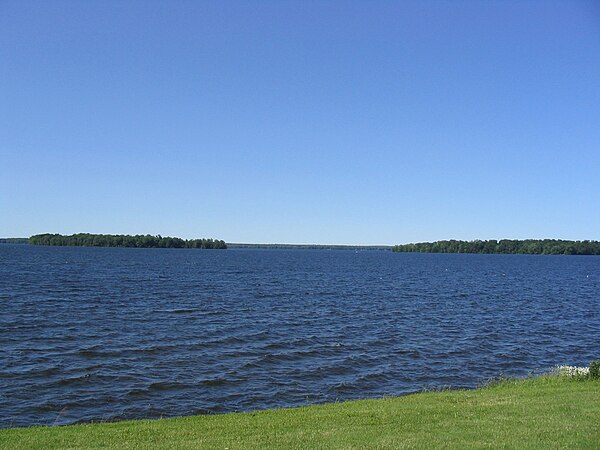 Oneida Lake borders Onondaga County to the northeast. It is the largest lake wholly within the state of New York. This picture was taken from the town