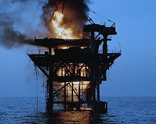 <span class="mw-page-title-main">Operation Nimble Archer</span> 1987 U.S. naval attack on Iranian oil platforms during the Iran-Iraq War
