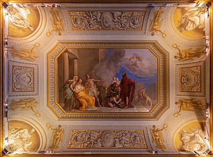 Ceiling fresco "Ulysses' return to Ithaca" by Gaspare Martellini (1785-1857), Hall of Ulysses, Galleria Palatina, Palazzo Pitti, Florence, Italy