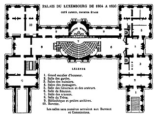 Plan du premier étage après les modifications de Jean-François Chalgrin entre 1799 et 1804.