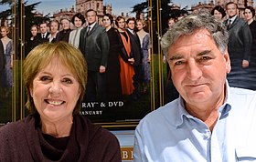 Penelope Wilton (left) plays Isobel Crawley; Jim Carter plays the butler, Mr Carson.