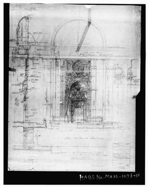 File:Photocopy of blueprint (original in HABS files) ThomaS W. Lamb, Architect December 12, 1927 ELEVATION OF PROSCENIUM BOX - B. F. Keith Memorial Theatre, 539 Washington Street, HABS MASS,13-BOST,69-38.tif